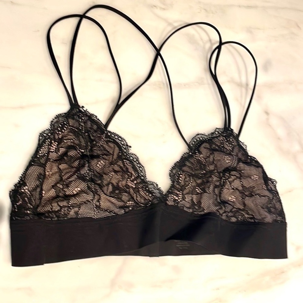 Intimately Free People Black Lace Bralette